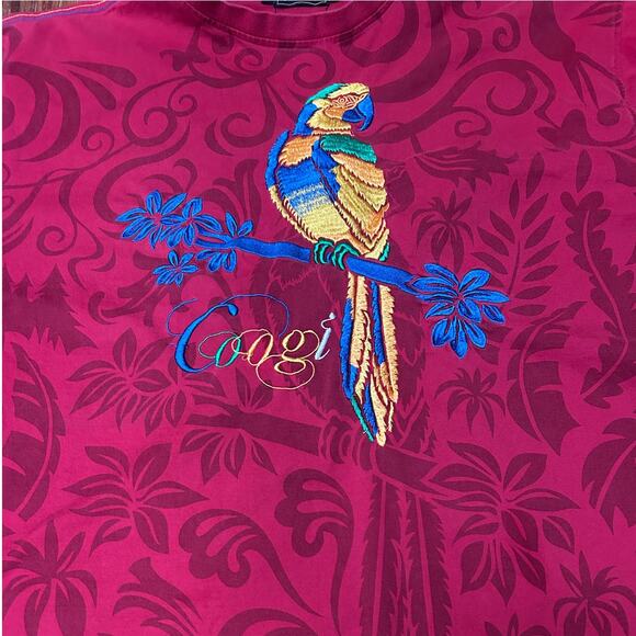 Vintage Coogi 4XL Parrot Graphic Shirt Red Tropical Print Y2K Streetwear - Picture 7 of 9